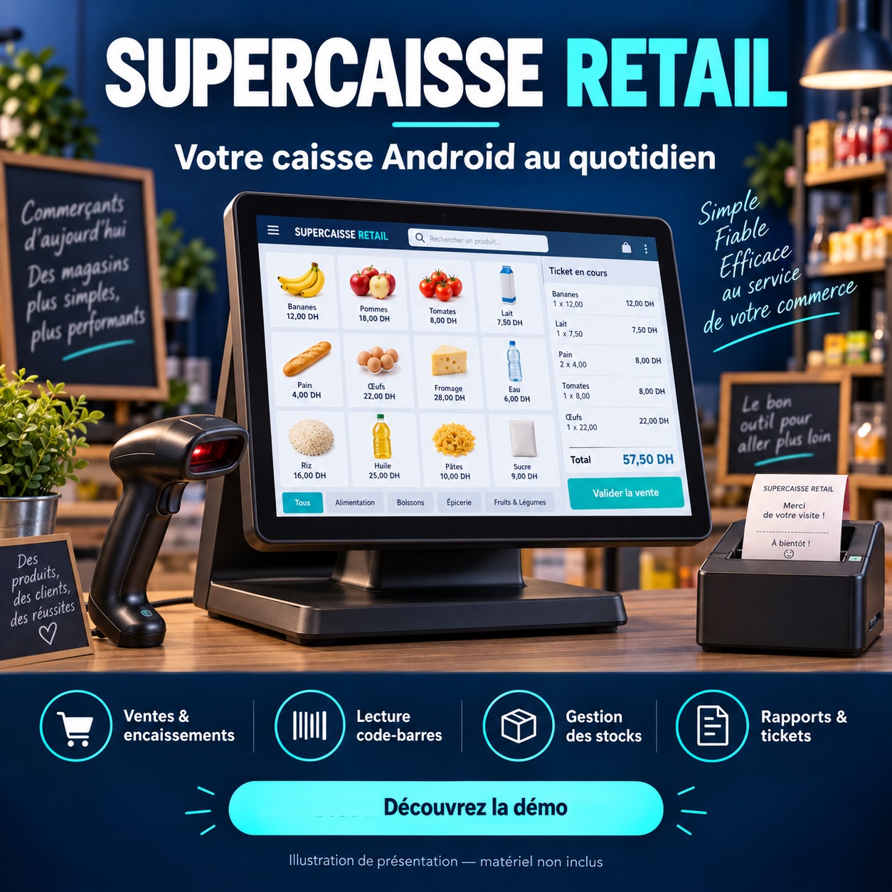 SuperCaisse Retail — Votre caisse Android pour gérer votre commerce